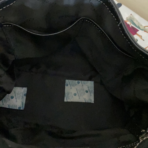 CALVIN KLEIN Black Leather Tassel Bag Light Pebble EUC - Picture 10 of 11